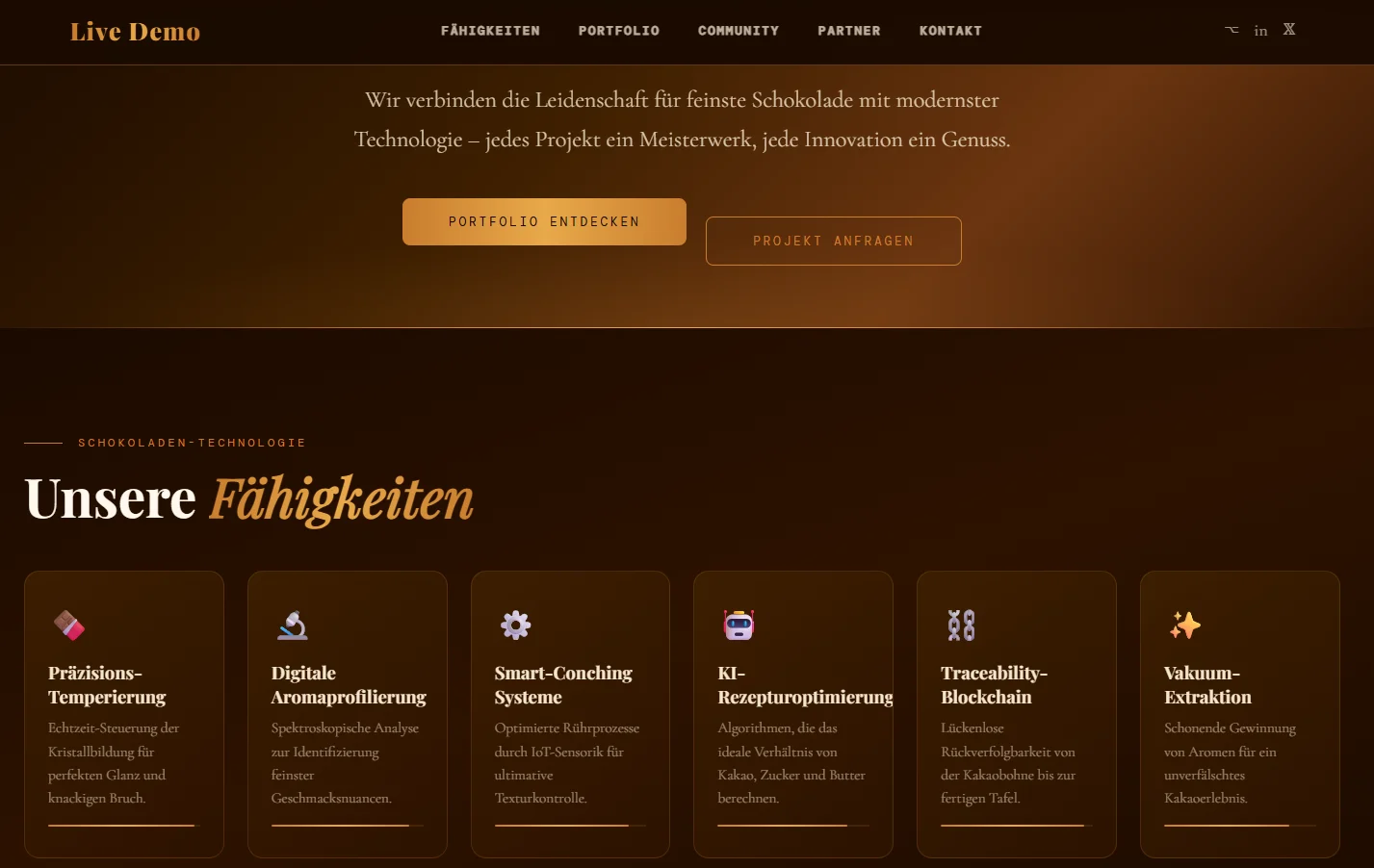 Schokoladenkunst - portfolio website