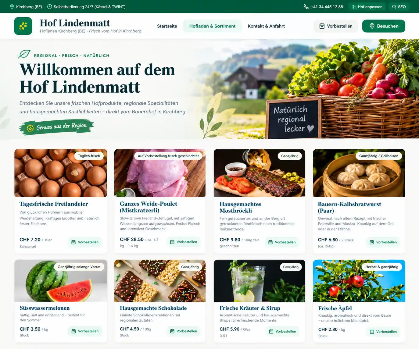 Hofladen Starter Wbsite Templates
